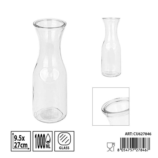 [0236253] Jarra de cristal 9.5X27CM 1000ML - Almacenamiento de líquidos