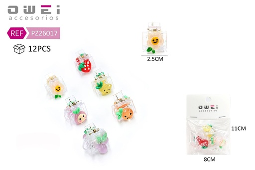 [8428947260172] Pack de 3 mini pinzas de 2.5 cm 12 unidades - Accesorios para el cabello y pinzas decorativas