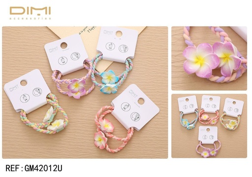 [8435693865568] Coletero con flor 12 unidades - Accesorios para el cabello y gomas