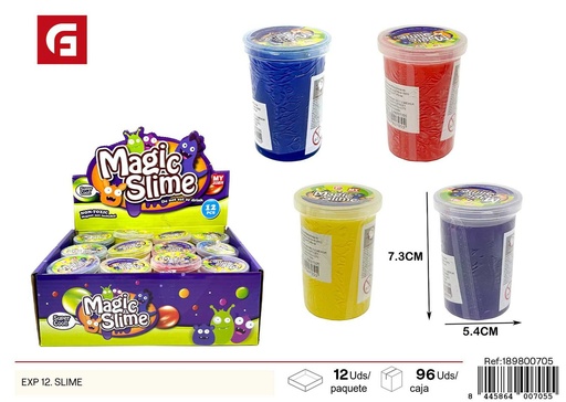 [189800705] SLIME DE COLORES SÓLIDOS MASA ELÁSTICA ANTIESTRÉS CON DISPLAY BOX