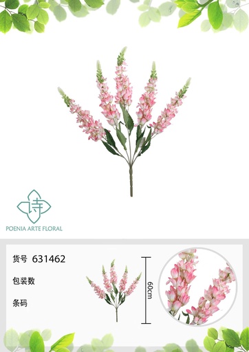 [631462-3ROSA] Rama de flores de hyacinthus 60 cm en color llamativo - Decoración floral