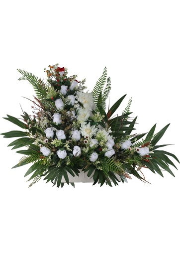 [5101072-A7白] Ramo floral de 5101072-A7 en color blanco (8435588802425) - Flores de cementerio D整盆 CENTRO