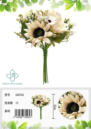 [630762白色] Ramo de girasoles artificiales - Decoración floral y arreglos
