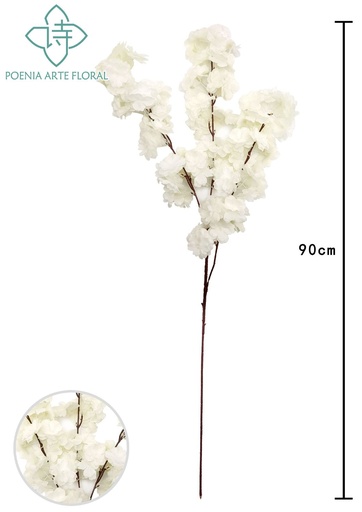 [630624白色] Ramo de flor de cerezo sola densa - VARA FLORES DE CEREZO - Ramo decorativo VARAFLOR