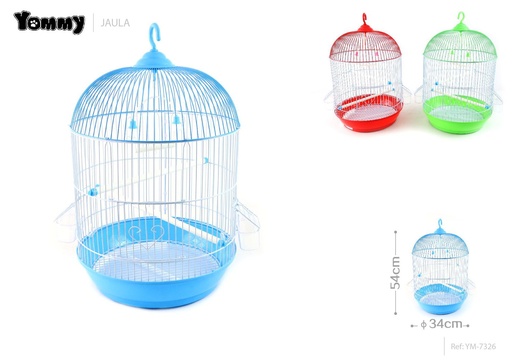 [YM7326] Jauas para pájaros redonda mixta 34x34x54 cm - Jaula de aves