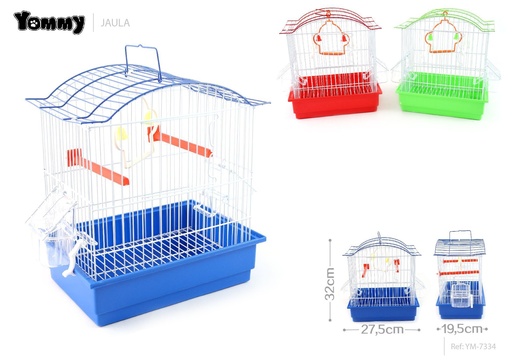 [YM7334] Jaula de forma ondulada para pájaros multicolor 27.5x19.5x32 cm - Alojamiento para aves