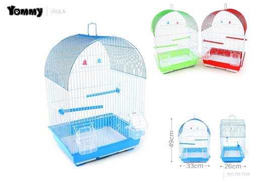 [YM7336] Jaula arqueada para pájaros multicolor 33x26x49 cm - Alojamiento para aves