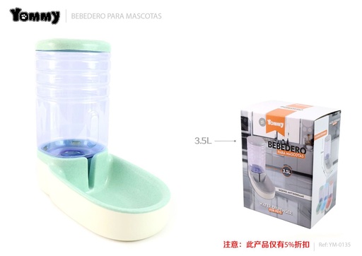 [YM0135] Dispensador de agua redonda para mascotas 3.5L - Bebedero para mascotas