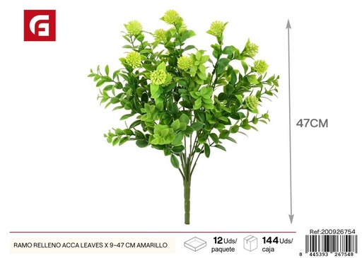 [200926754] Ramo de hojas de ACCA amarillas 9 piezas 47 cm - Decoraciones florales únicas