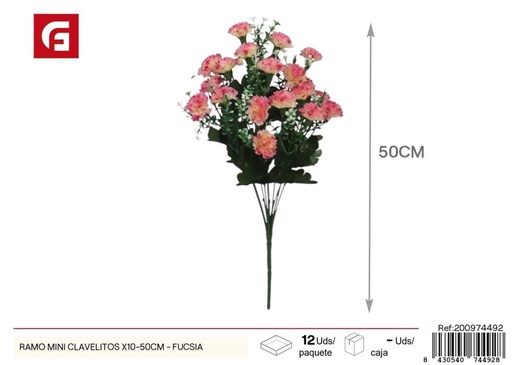 [200974492] Ramo mini clavelitos x 10-50 cm fucsia - Flores artificiales y decoración