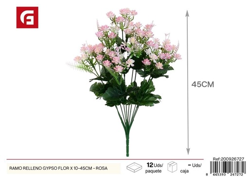[200926727] Ramo de gypsos en forma de flor 10 uds - 45 cm - Color rosa - Ramos decorativos de flores artificiales