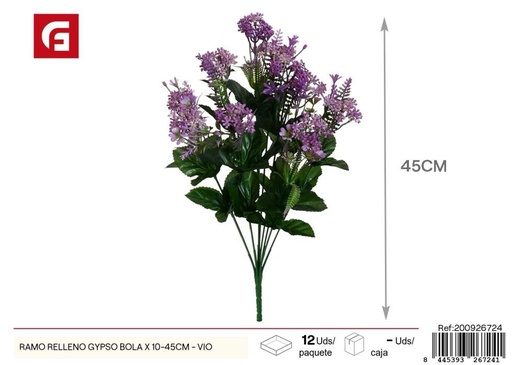 [200926724] Ramo de gypsos en forma de bola 10 uds - 45 cm - Color violeta - Ramos decorativos de flores artificiales