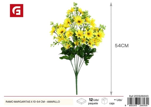 [200926693] Ramo de margaritas amarillas 10 piezas 54 cm - Clásicos ramos de flores