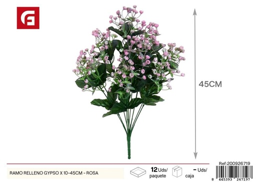 [200926719] Ramo de gypsos relleno 10 uds - 45 cm - Color rosa - Ramos decorativos de flores artificiales
