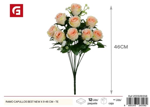 [200926558] Ramo de capullos color crema 9 piezas 46 cm - Flores artificiales y decoración