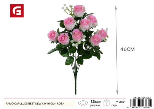 [200926561] Ramo de capullos rosas 9 piezas 46 cm - Flores decorativas y arreglos