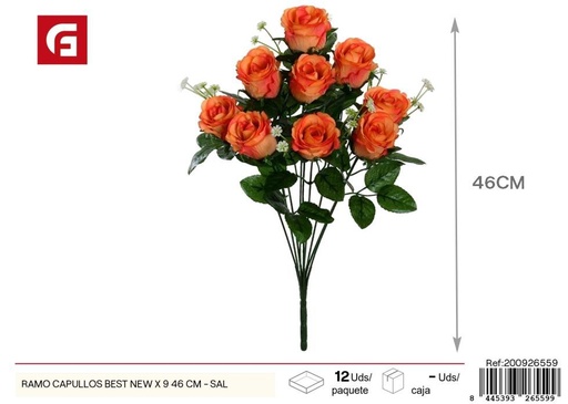 [200926559] Ramo de capullos salmón 9 piezas 46 cm - Arreglos florales de estilo moderno
