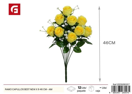 [200926557] Ramo de capullos amarillos 9 piezas 46 cm - Decoraciones florales para celebraciones
