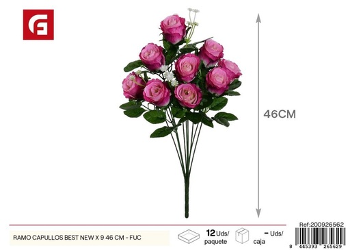 [200926562] Ramo de capullos seleccionados 9 uds - 46 cm - Color fucsia - Ramos decorativos de flores artificiales