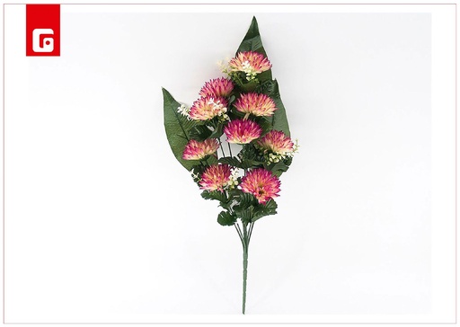 [200974101] Conjunto de crisantemos 9 uds - 53 cm - Color fucsia - Ramos decorativos de flores artificiales