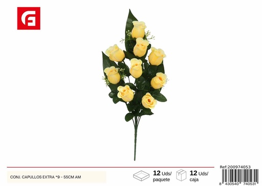 [200974053] Conjunto de capullos extra 9 piezas 55 cm - Flores artificiales decorativas