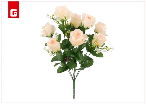[200989138] Ramo de capullos-rosas 9 piezas 47 cm - Color rosa - Flores artificiales decorativas