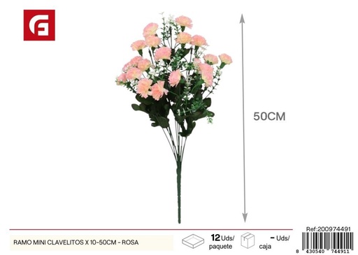 [200974491] Ramo mini clavelitos x 10-50 cm rosa - Flores artificiales y decoración
