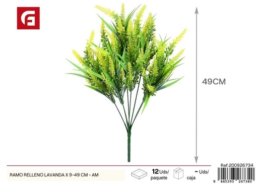 [200926734] Ramo de lavanda amarilla 9 piezas 49 cm - Aromas y decoraciones florales 