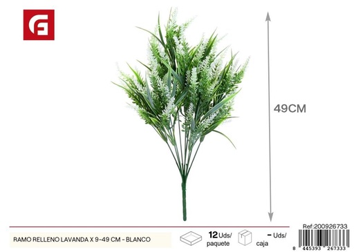 [200926733] Ramo de Lavanda relleno blanco x 9 - 49 cm - Decoración floral