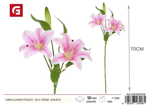[200926908] Vara de Lilium R/Touch S - 3 x 70 cm Violeta - Flores artificiales