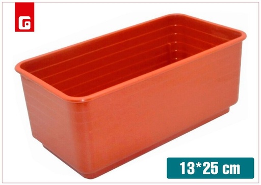 [203039428] Jardinera rectangular marrón 13*25 cm - Macetas decorativas