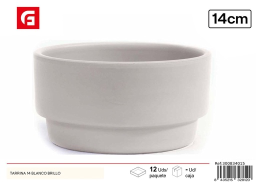 [300834015] Tarrina 14 blanco brillo - Macetas decorativas