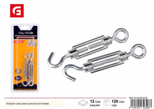[314530328] Tensor cancamo gancho M5x50 - Accesorios para ferretería