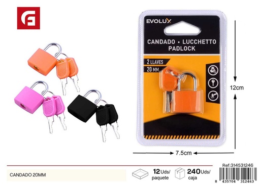 [314531246] Candado 20mm - Protección de objetos