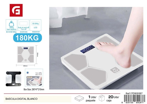 [170169187] Báscula digital blanca - Accesorios de baño y pesos