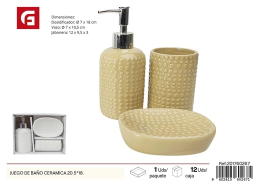 [201760267] Juego de baño cerámica 20.5*18cm - Accesorios de cerámica para el hogar