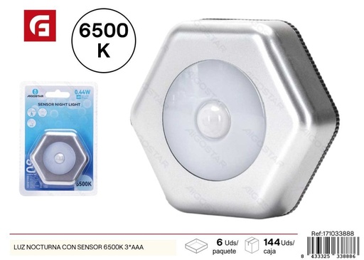 [171033888] Luz nocturna con sensor 6500K 3*AAA - Ayuda lumínica nocturna