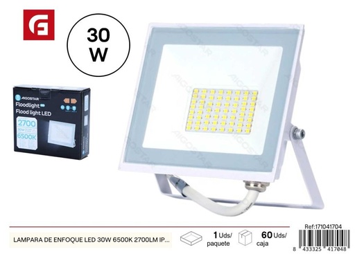 [171041704] Lámpara de enfoque LED 30W 6500K 2700LM IP65 - Iluminación para interiores y exteriores