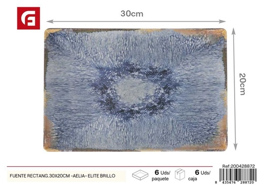 [A003145] Fuente rectangular 30x20 cm brillo (serie Aelia) - Vajilla decorativa