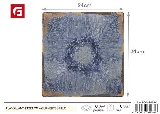 [A003143] Plato llano 24x24 cm brillo (serie Aelia) - Vajilla decorativa