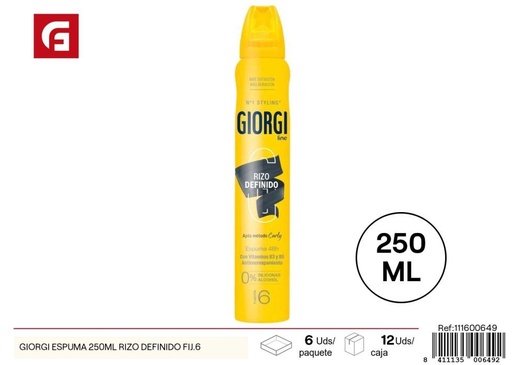[111600649] Espuma de peinado GIORGI 250 ml fijación 6 - Productos para el cuidado del cabello