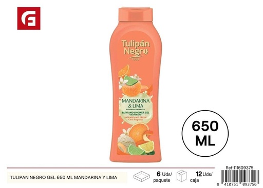 [111609375] Gel Tulipán Negro 650 ml mandarina y lima - Gel de baño hidratante