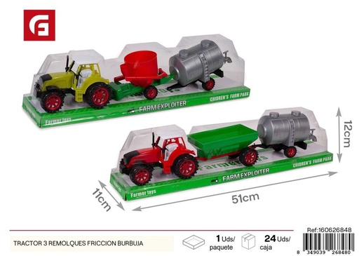 [160626848] Tractor con 3 remolques - Juguetes y vehículos