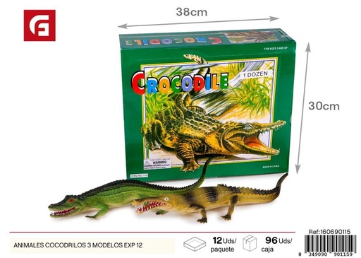 [160690115] Modelos de cocodrilos animales 3 tipos - Juguetes y animales