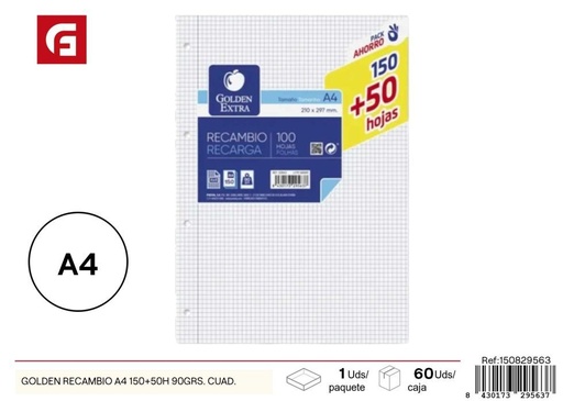 [150829563] Recambio A4 150+50H 90 grs. - Material escolar y recambios