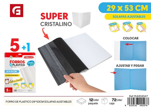 [154404547] Forro de plástico 29*53 cm solapas ajustables - Material escolar