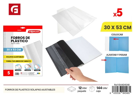 [154404548] Forros de plástico solapas ajustables - Material escolar y protección de libros