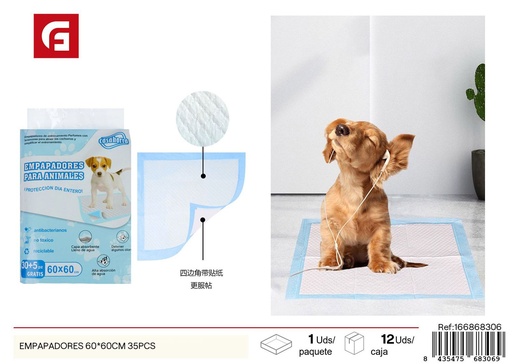 [166868306] Empapadores 60x60 cm 35 piezas - Productos para mascotas y cuidado