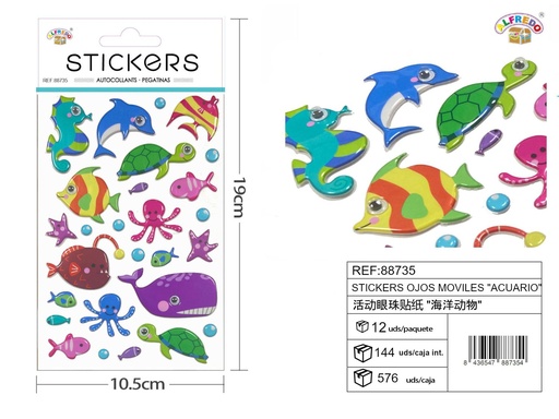 [88735] Stickers ojos móviles "Acuario" 10x19 cm
