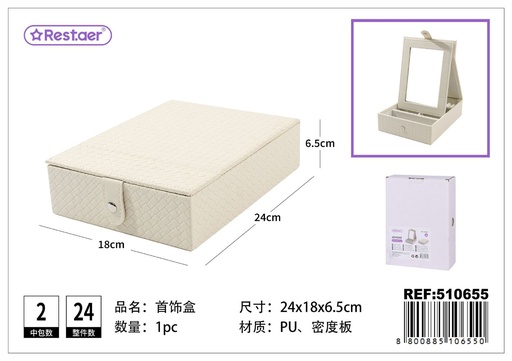 [510655] Caja joyero de PU 24*18*6.5 cm - Organizadores de cosméticos